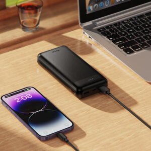 CHARGE RAPIDE BATTERIE DE SECOURS AVEC CABLE 20000mAh NOIR