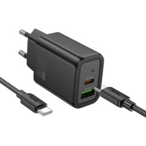 CHARGEUR SECTEUR 2X PRISE 30W AVEC CABLE NOIR